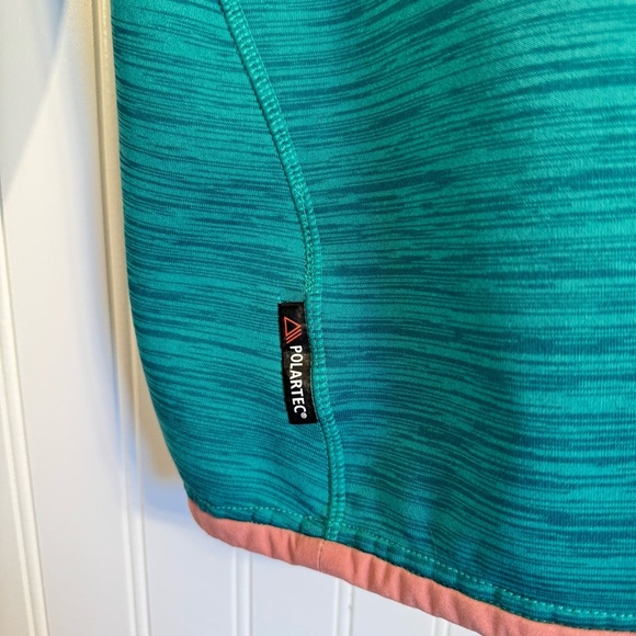 Burton AK Women’s Turbine 1/4 Zip Fleece Sweater Pullover Teal & Pink Size Large - Picture 7 of 14
